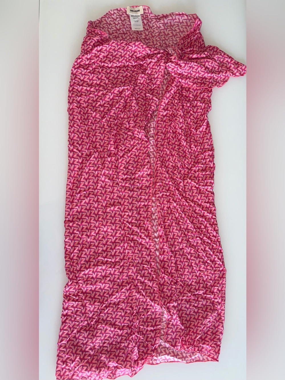 Zadig & Voltaire Pink Geometric Maxi Wrap Skirt